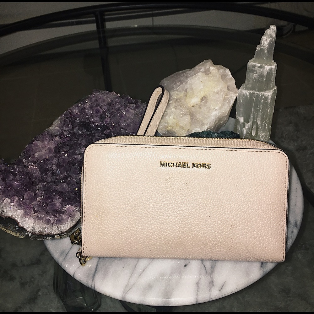 MK light pink wallet medium size